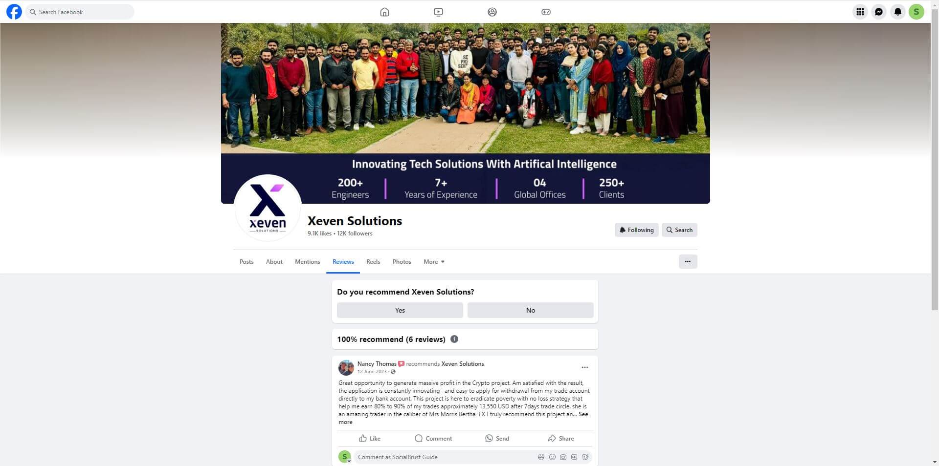 Facebook Business Page